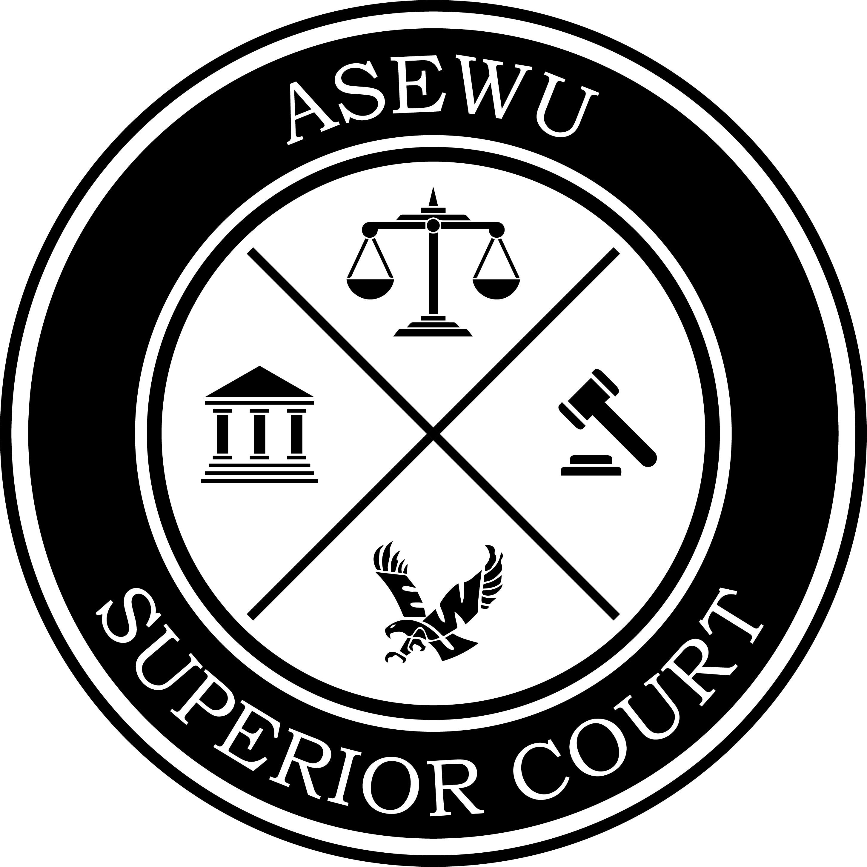 ASEWU Court Logo Seal Black