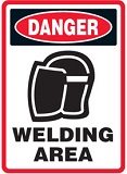 warning sign for welding areas