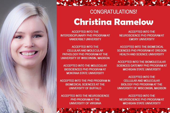 Christina Ramelow Grad School ALL Acceptances Announcements 2020