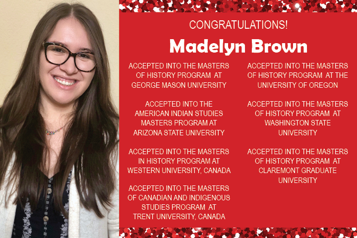 Madelyn Brown Grad School ALL Acceptances Announcements 2020