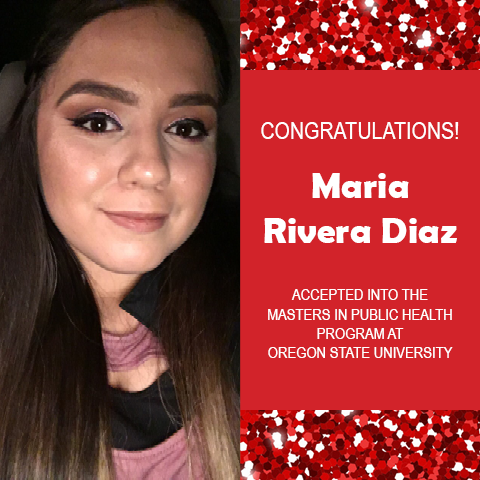 Maria Rivera Diaz Grad School Acceptances Announcements 2020