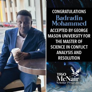 Badradin Mohammed Accepted to George Mason University