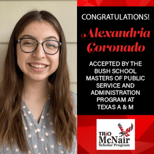 Alexandria Coronado Graduate School Acceptances 2021 TX