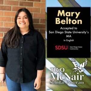 Mary Belton San Diego State University MA English Acceptance Offer