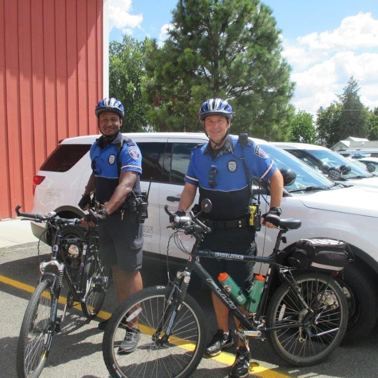 Bike patrol with Officer Moore and Sergeant Gerard.