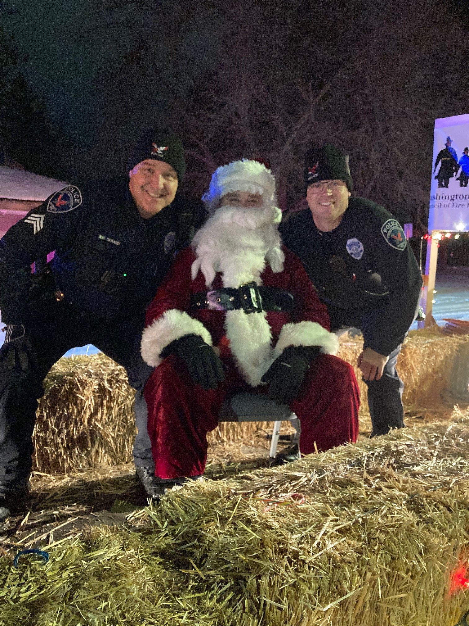 Officers with Santa