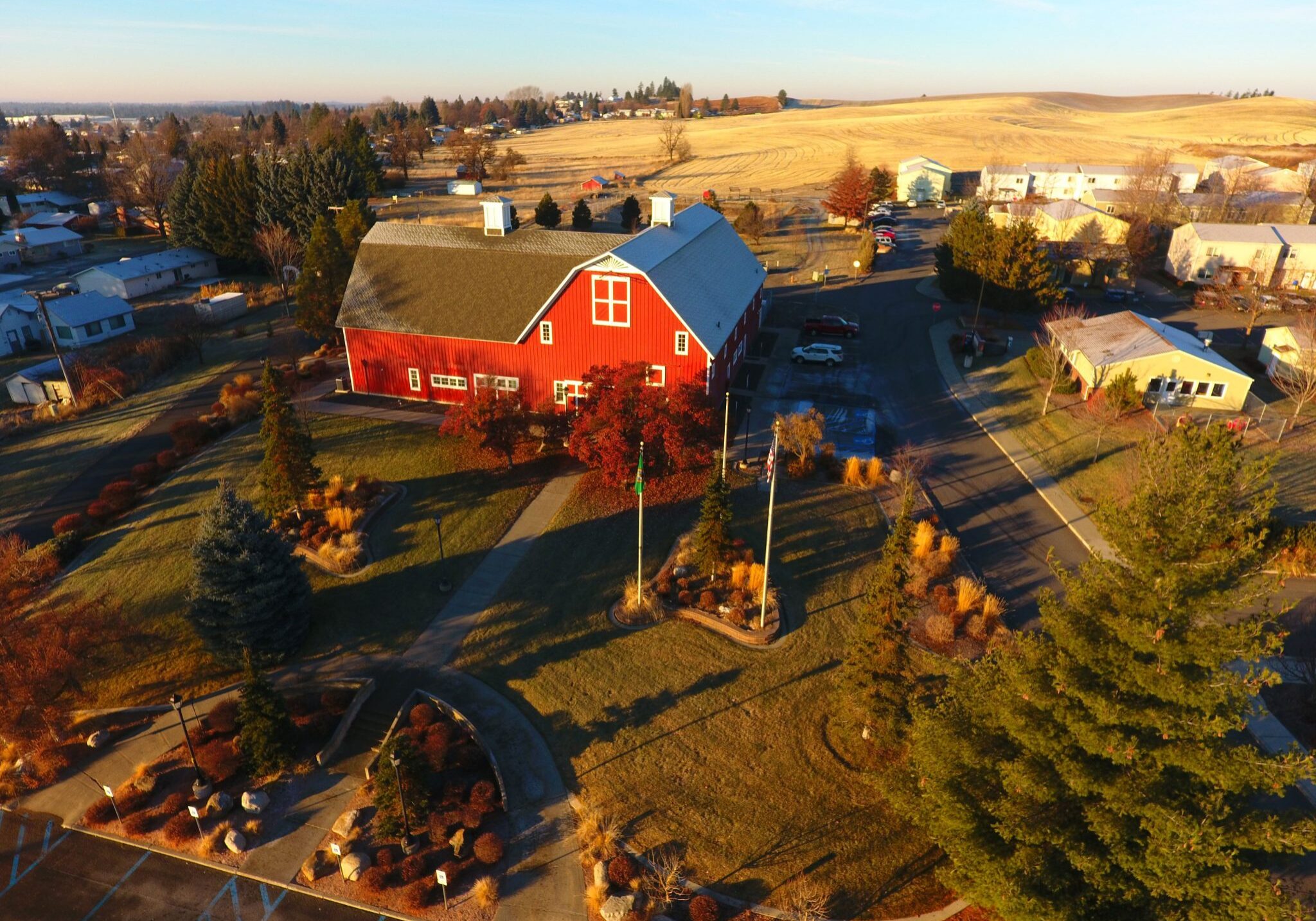 Red Barn photographed from a drone