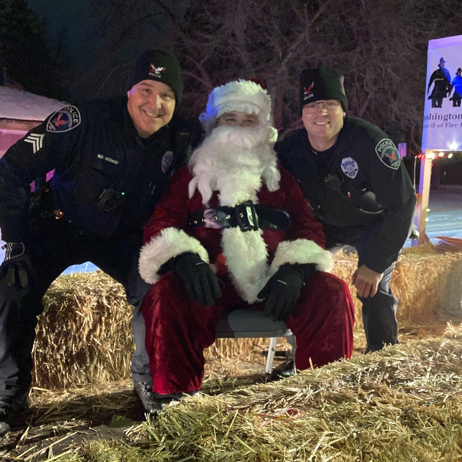 Officers with Santa